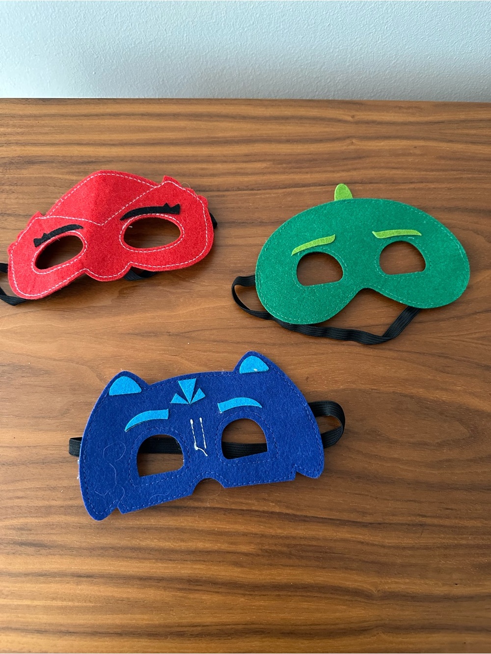 Pj mask Kids Superhero Felt Mask Set - Red, Green, Blue